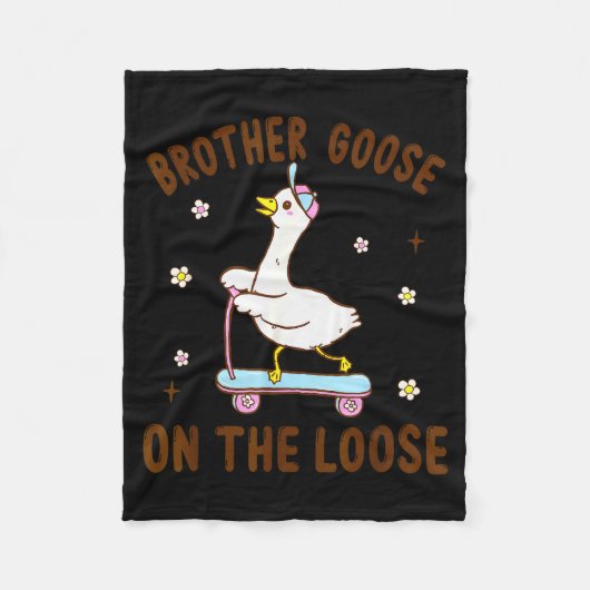 Brother Goose On The Loose Funny Birthday Matching Fleecedecke (Vorderseite)