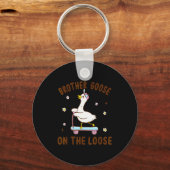 Brother Goose On The Loose Funny Birthday Matching Schlüsselanhänger (Vorderseite)