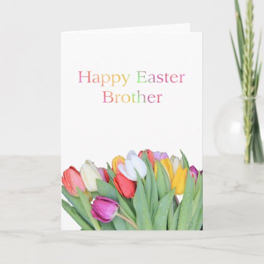 Brother Happy Easter Tulip card Feiertagskarte (Vorderseite)