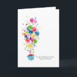 Brother In Law Birthday Cards Colorful Balloons Karte<br><div class="desc">A colorful illustration showing colorful different shape balloons bursting out of a magical gift box. Kinda joy,  happiness and colorful burst! A colorful birthday celebration gift for your brother in law. Inside message is customizable.</div>