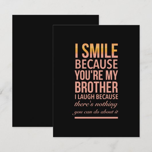 Brother laugh funny dankeskarte (Vorne/Hinten)