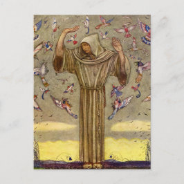 "Brother Martin and the Birds" von John Bauer Postkarte