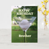 Brother Martini Golf Ball Geburtstag Karte (Gelbe Blume)
