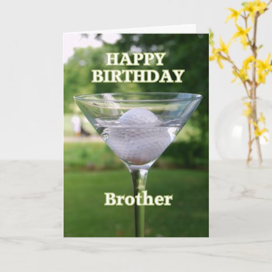 Brother Martini Golf Ball Geburtstag Karte (Gelbe Blume)