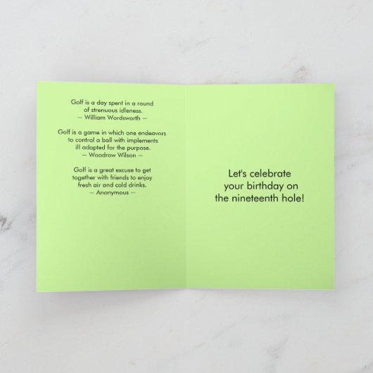 Brother Martini Golf Ball Happy Birthday Card Karte (Innenseite)