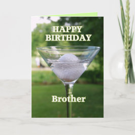 Brother Martini Golf Ball Happy Birthday Card Karte