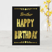 Brother Modern Black Gold Happy Geburtstag Karte (Gelbe Blume)