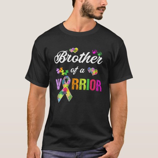 Brother Of A Warrior Autism Awareness Support Ribb T-Shirt (Vorderseite)