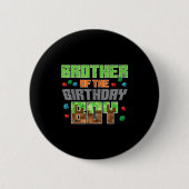 Brother Of Birthday Boy Xel Gamer Bday Party Boys  Button (Vorderseite)