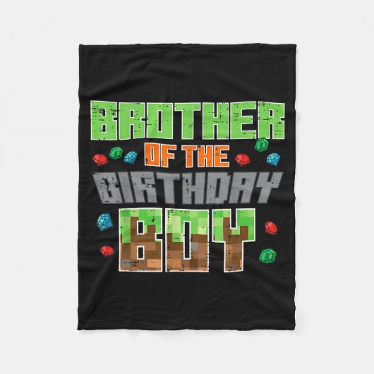 Brother Of Birthday Boy Xel Gamer Bday Party Boys Fleecedecke (Vorderseite)