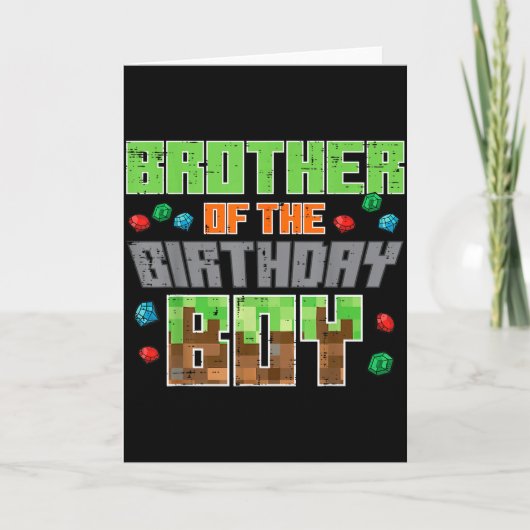 Brother Of Birthday Boy Xel Gamer Bday Party Boys Karte (Vorderseite)