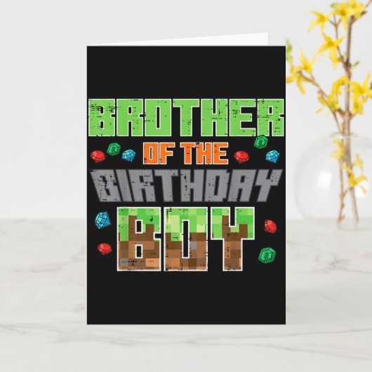 Brother Of Birthday Boy Xel Gamer Bday Party Boys Karte (Gelbe Blume)