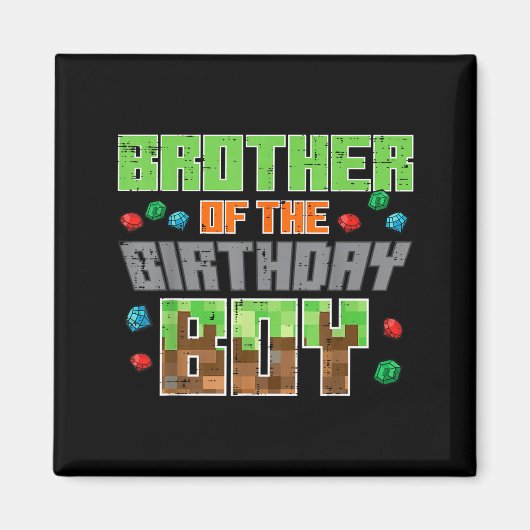 Brother Of Birthday Boy Xel Gamer Bday Party Boys  Magnet (Vorne)