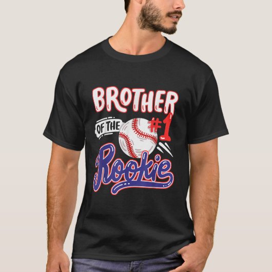 Brother of Rookie 1st Baseball Birthday Party Them T-Shirt (Vorderseite)