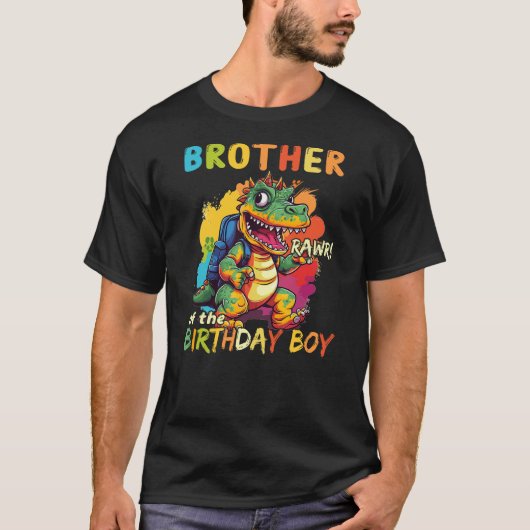 Brother of the Birthday Boy Dinosaur Celebration G T-Shirt (Vorderseite)