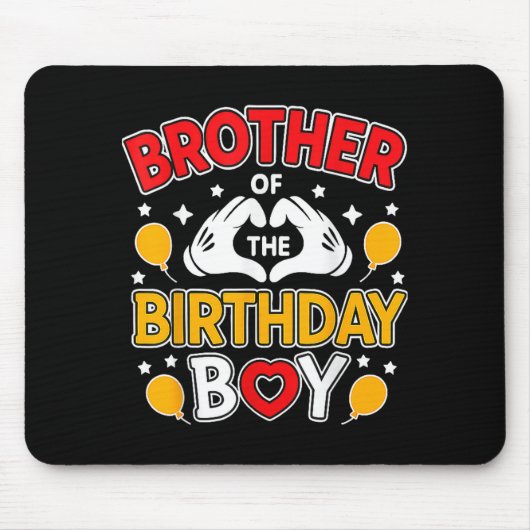 Brother Of The Birthday Boy For Matching Family Pa Mousepad (Vorne)