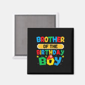Brother Of The Birthday Boy Game Video Gaming Matc Magnet (Vorderseite/Rückseite)