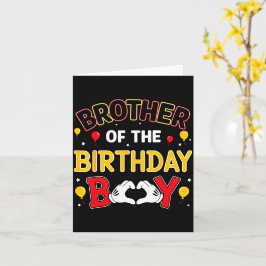 Brother Of The Birthday Boy Matching Family Birthd Karte (Gelbe Blume)