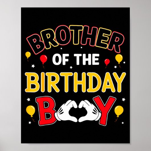 Brother Of The Birthday Boy Matching Family Birthd Poster (Vorne)