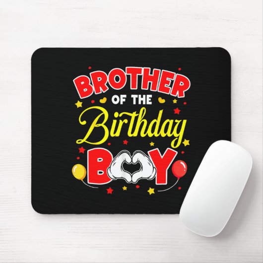 Brother Of The Birthday Boy Matching Family Party  Mousepad (Mit Mouse)