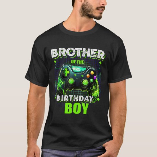 Brother of the Birthday Boy Matching Family Video  T-Shirt (Vorderseite)