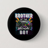 Brother Of The Birthday Boy Matching Video Game Bi Button (Vorderseite)