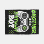 Brother Of The Birthday Boy Matching Video Game Bi Fleecedecke (Vorderseite (Horizontal))