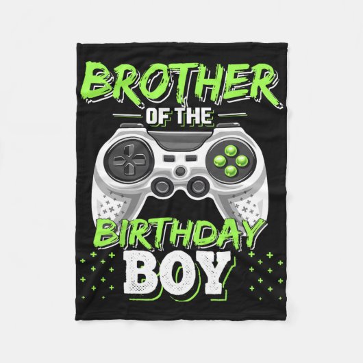 Brother Of The Birthday Boy Matching Video Game Bi Fleecedecke (Vorderseite)