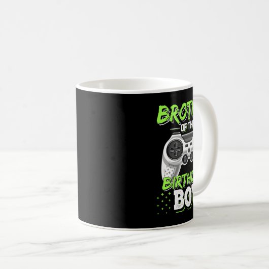 Brother Of The Birthday Boy Matching Video Game Bi Kaffeetasse (VorderseiteRechts)