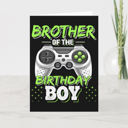 Brother Of The Birthday Boy Matching Video Game Bi Karte (Vorderseite)