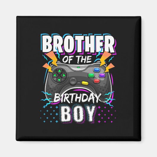 Brother Of The Birthday Boy Matching Video Game Bi Magnet (Vorne)