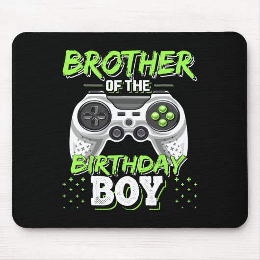 Brother Of The Birthday Boy Matching Video Game Bi Mousepad (Vorne)