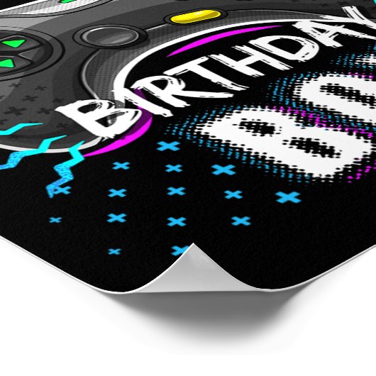 Brother Of The Birthday Boy Matching Video Game Bi Poster (Ecke)