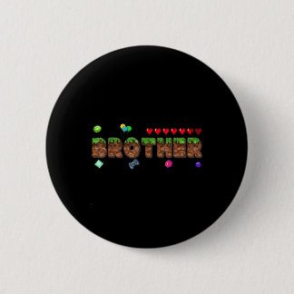 Brother Of The Birthday Boy Pixel Game Matching Fa Button