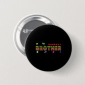 Brother Of The Birthday Boy Pixel Game Matching Fa Button (Vorne & Hinten)