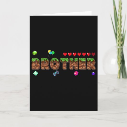 Brother Of The Birthday Boy Pixel Game Matching Fa Karte (Vorderseite)