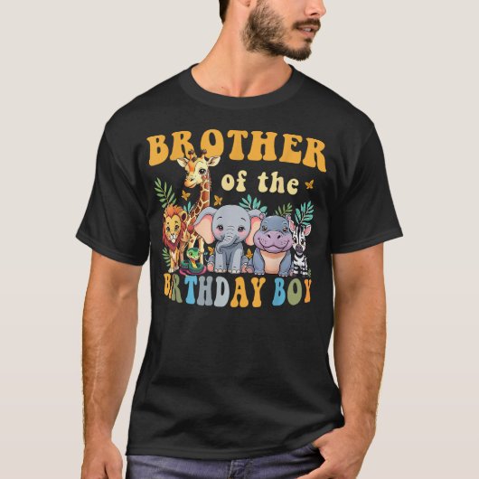 Brother of the Birthday Boy Safari Jungle Animal M T-Shirt (Vorderseite)