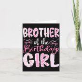 Brother Of The Birthday Girl Nk Coquette Bow Famil Karte (Vorderseite)