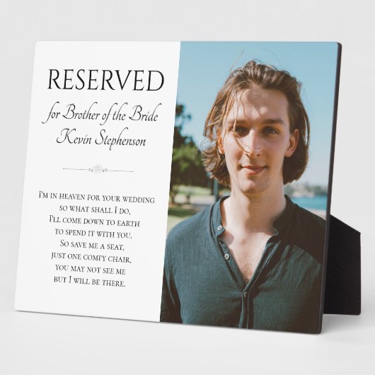 Brother of the Bride In Heaven Poem Foto Fotoplatte (Seite)