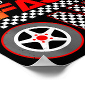 Brother Of The Fast One First Birthday Racing Car Poster (Ecke)