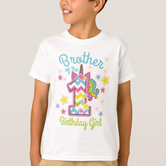 Brother of the First birthday Unicorn T-Shirt (Vorderseite)