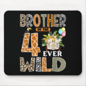 Brother Of The Four Ever Wild Safari 4th Birthday Mousepad (Vorne)