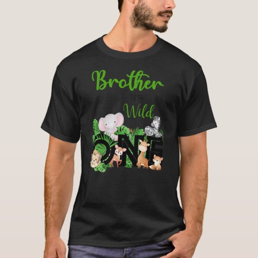 Brother of The Wild One Zoo's Happy Birthday Jung T-Shirt (Vorderseite)