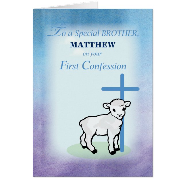 Brother Personalize Name Custom First Confession (Vorne)