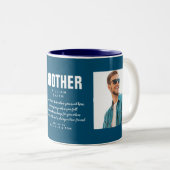 Brother Quote Foto Modern Blue Zweifarbige Tasse (VorderseiteRechts)