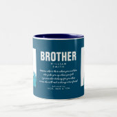 Brother Quote Foto Modern Blue Zweifarbige Tasse (Mittel)