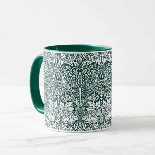 Brother Rabbit Green Pattern William Morris Tasse (Vorderseite Links)