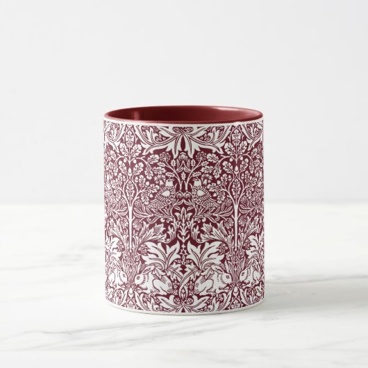 Brother Rabbit Maroon Pattern William Morris Tasse (Zentrum)