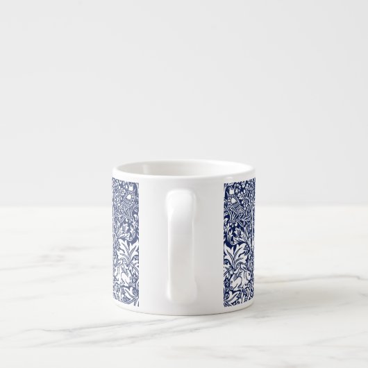 Brother Rabbit Navy Blue Pattern William Morris Espressotasse (Rückseite)