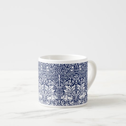 Brother Rabbit Navy Blue Pattern William Morris Espressotasse (Vorderseite Rechts)